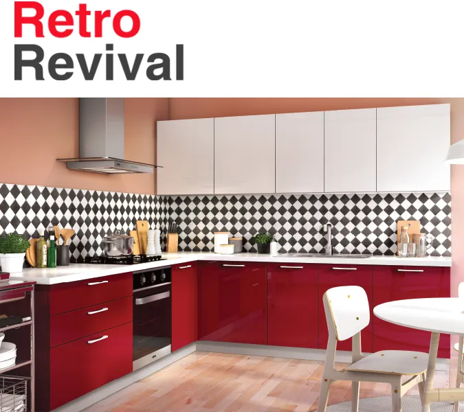 Retro Revival Kitchen Design | Kitchen Collection - IFB Modular Kitchen