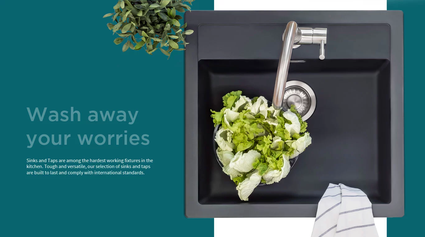 Wash away your worries with IFB Sinks and Taps Banner - IFB Modular Kitchen